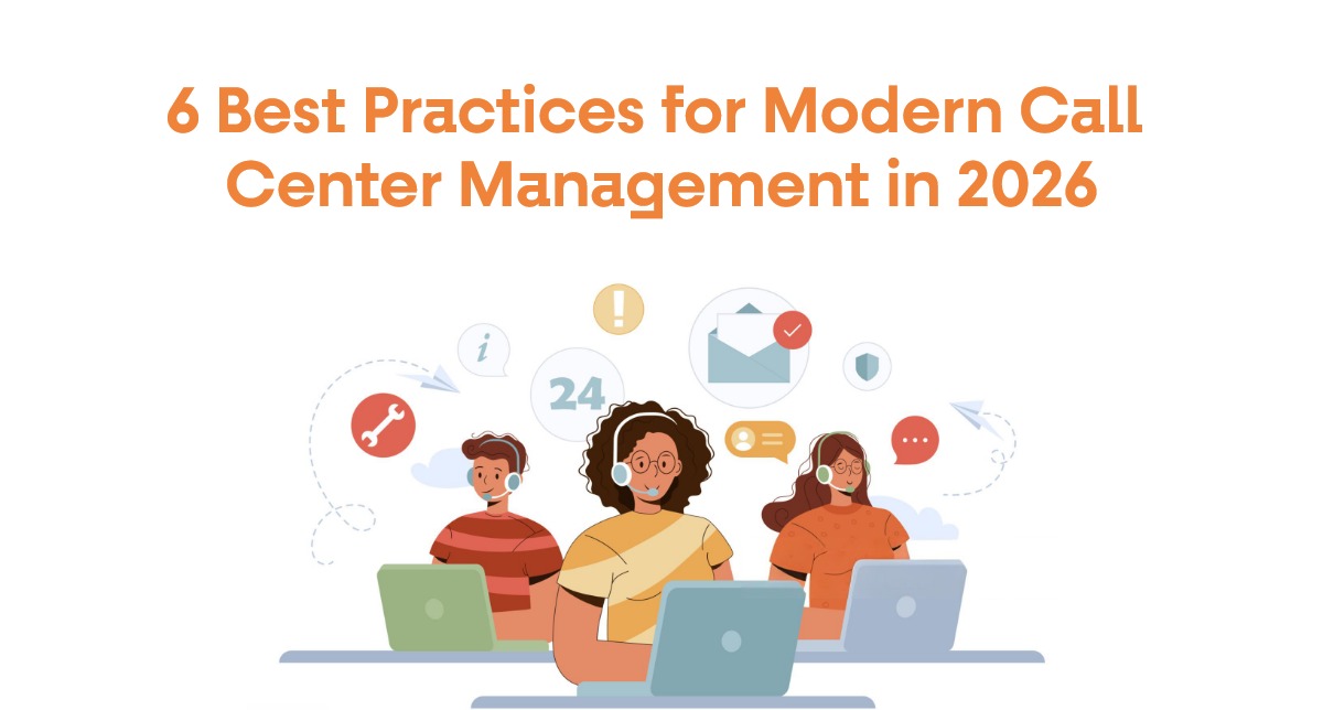 Modern call center management in 2026 with AI tools, customer support agents, and performance analytics