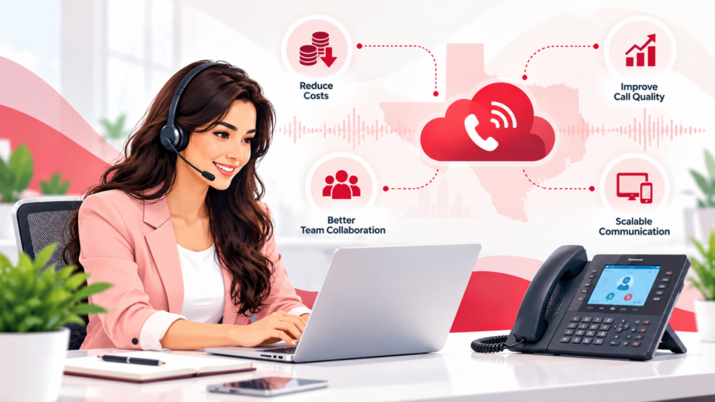 Business VoIP phone system helping Texas companies manage calls and improve communication